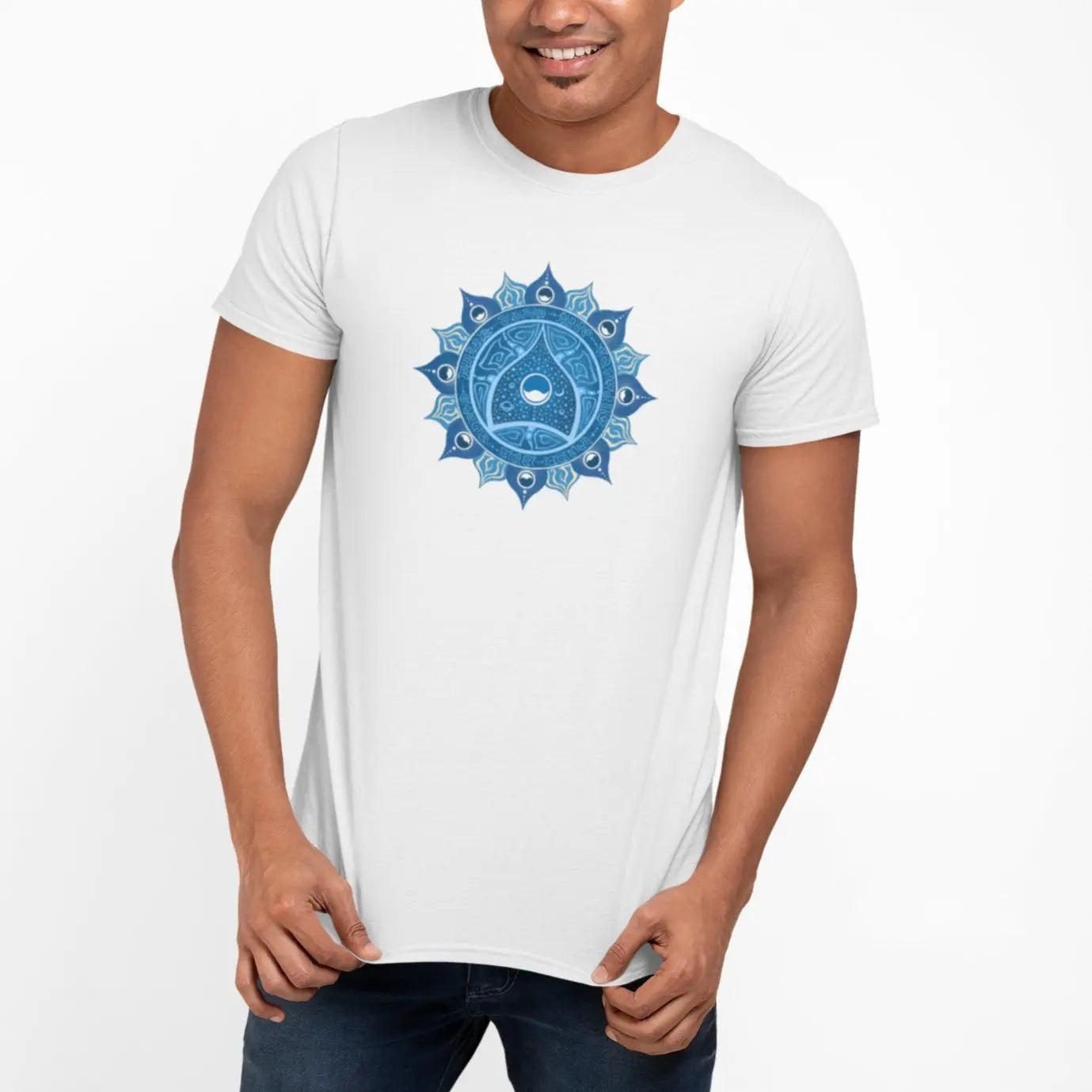 Halschakra T-Shirt | Vishuddha Chakra | Organisches T-Shirt | Herren - Deivi