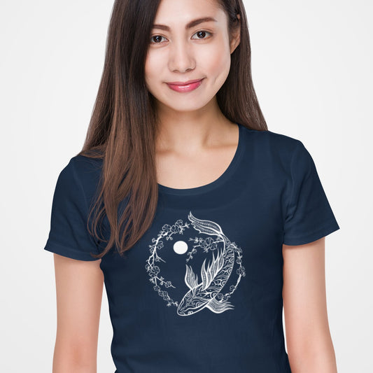 Koi Fisch Harmonie | Organisches T - Shirt | Damen - Deivi