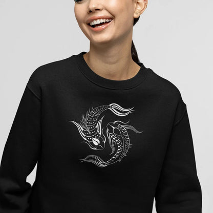 Koi Fisch Yin & Yang Sweatshirt | Organisches Unisex Sweatshirt - Deivi