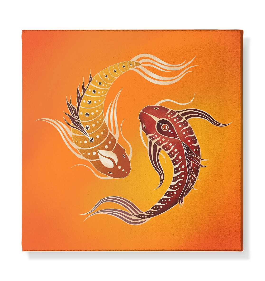 Koi Fish Yin Yang | Kunstdruck auf Leinwand - Deivi