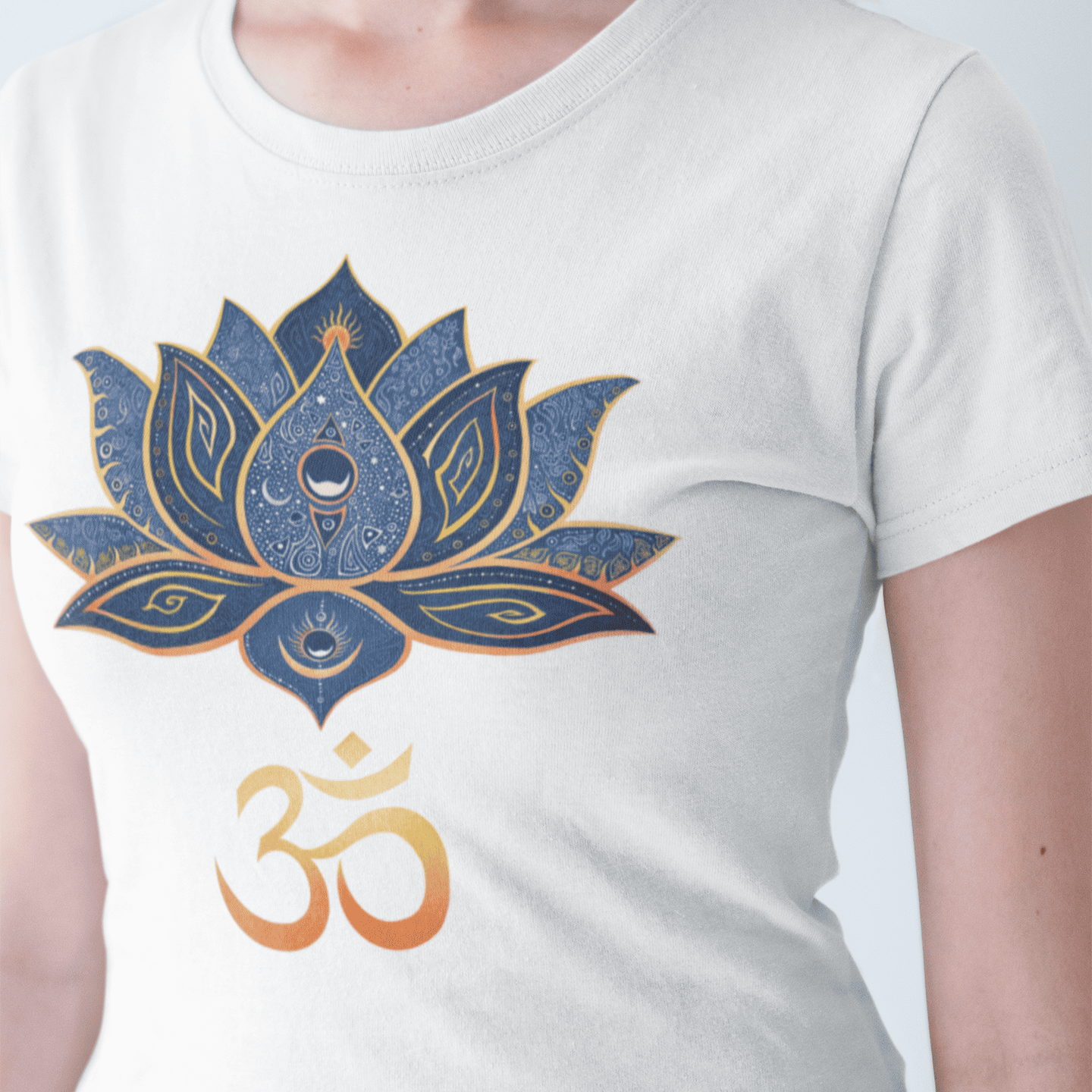 Lotus Blume Ohm Symbol Tshirt T-Shirt Bio Baumwolle