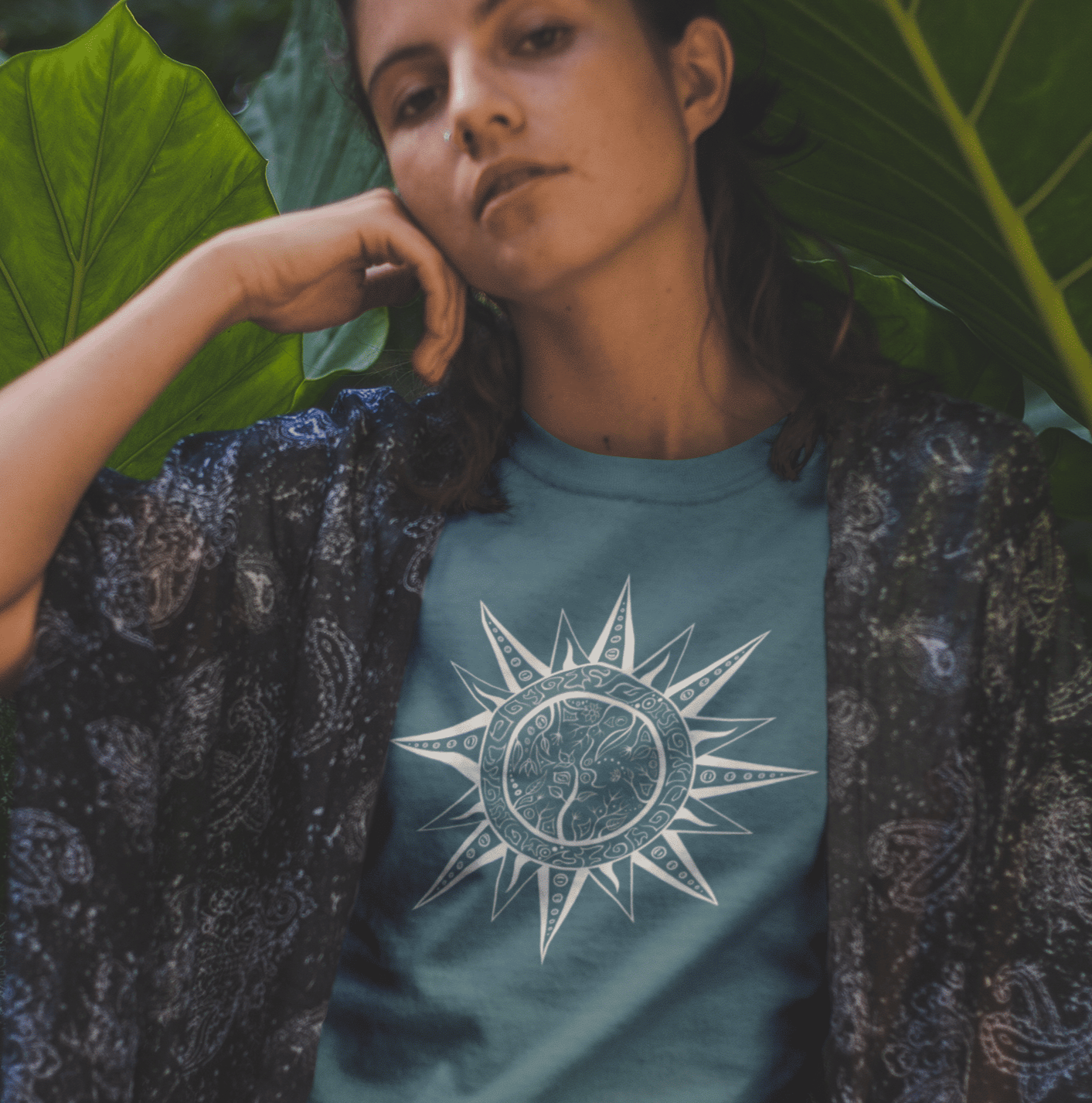 beautiful sun symbol t shirt women fashion