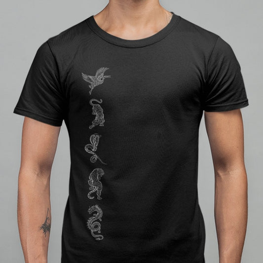 Die fünf Shaolin Tiere | Organisches T-Shirt - Deivi