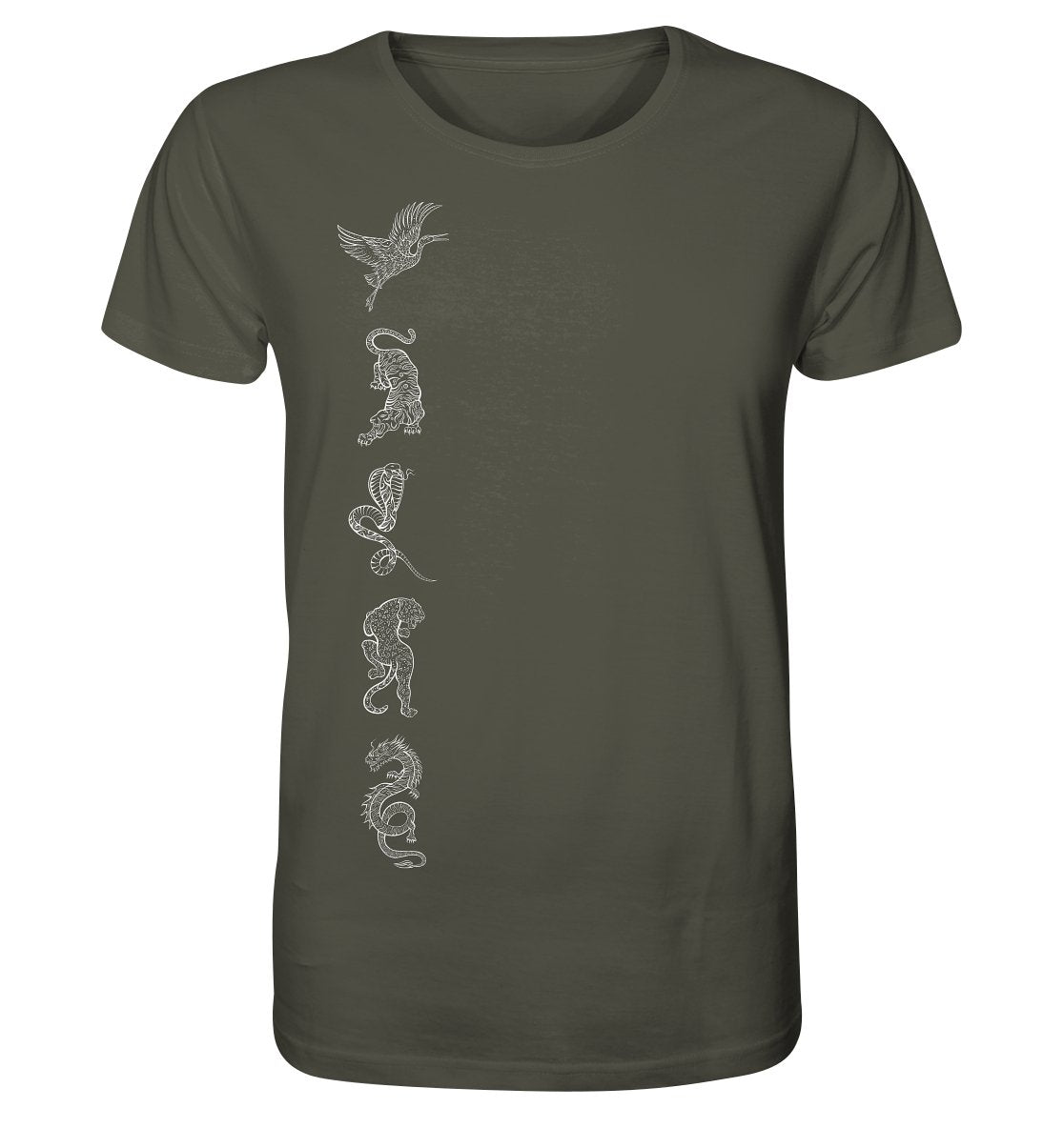 Die fünf Shaolin Tiere | Organisches T-Shirt-Unisex-Shirts-Deivi