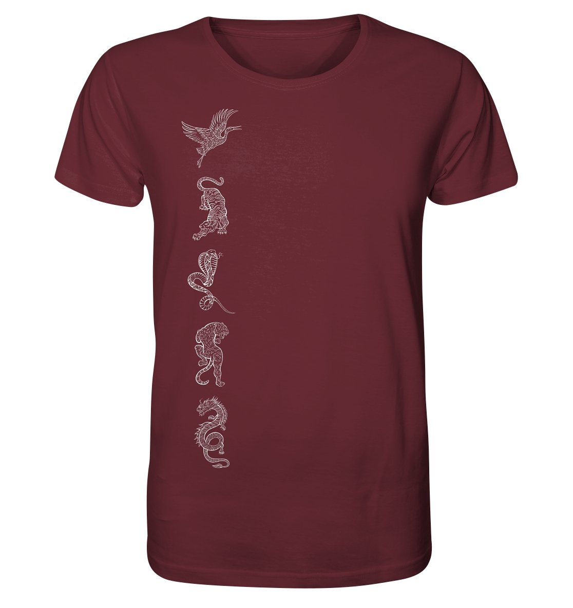 Die fünf Shaolin Tiere | Organisches T-Shirt-Unisex-Shirts-Deivi