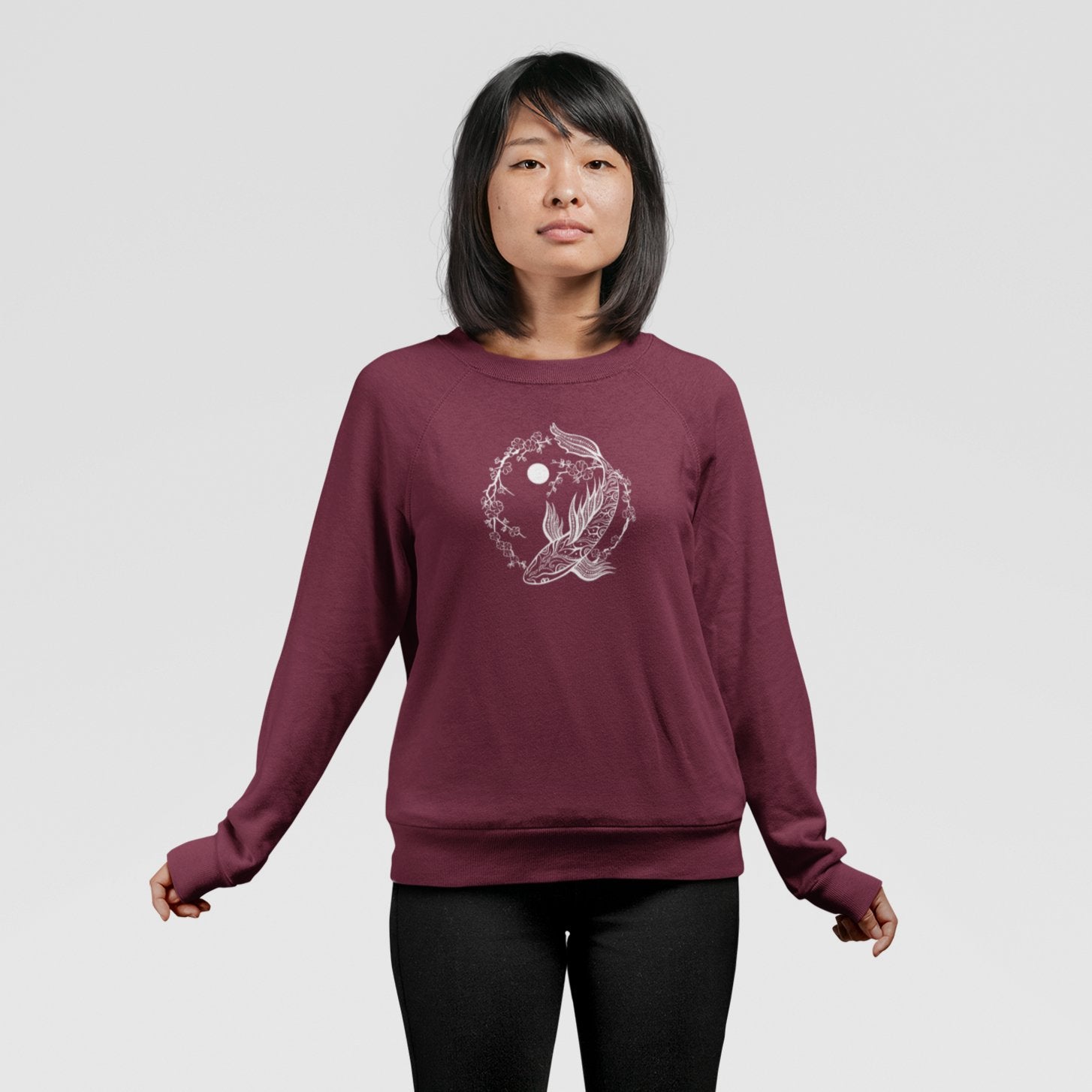 Koi Fisch Harmonie | Organisches Unisex Sweatshirt - Deivi